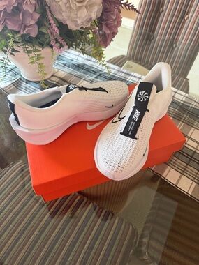 Nike White Black Slip-On Athletic Shoes